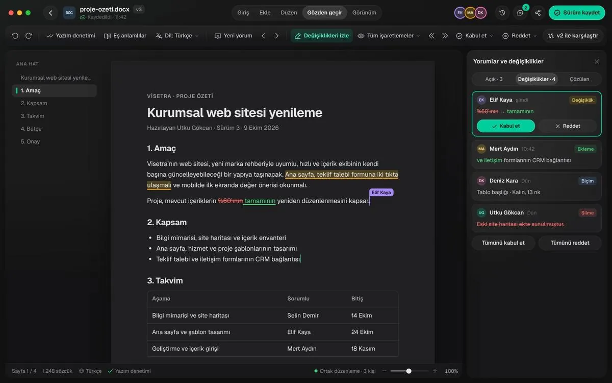 Track changes