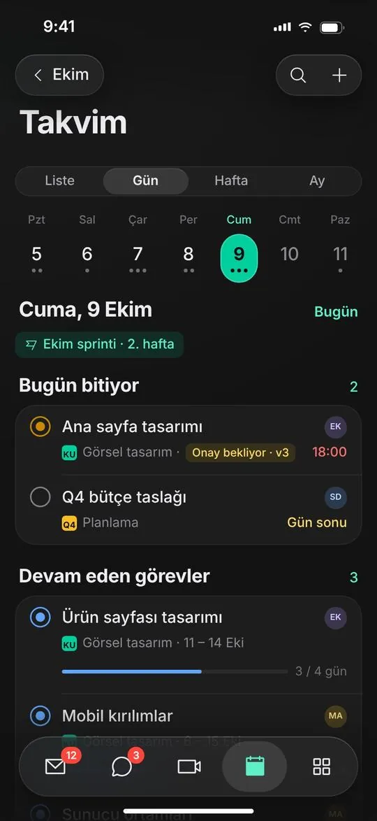iOS günlük ajanda