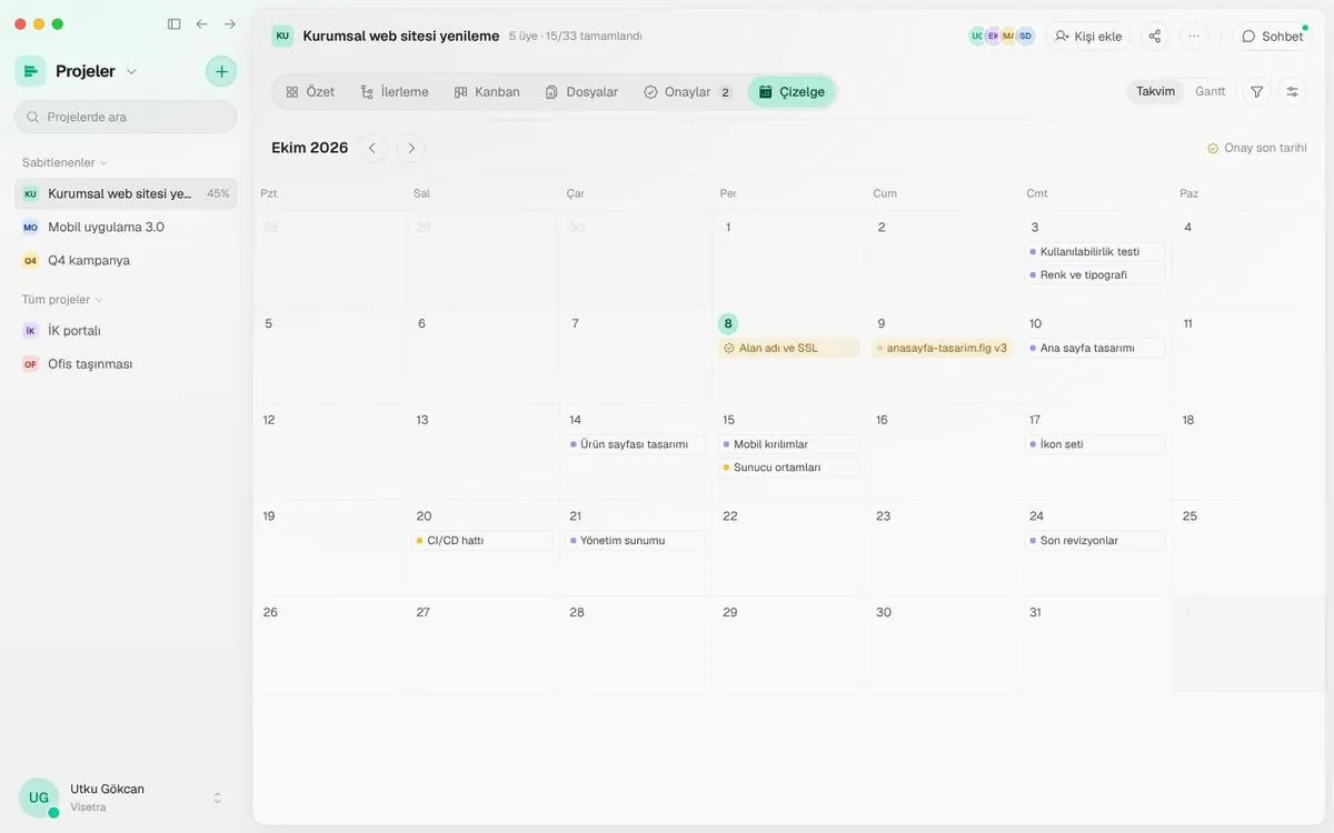 Proje takvimi