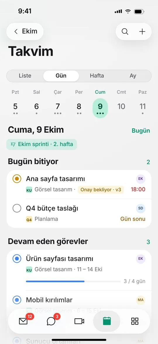 iOS günlük ajanda